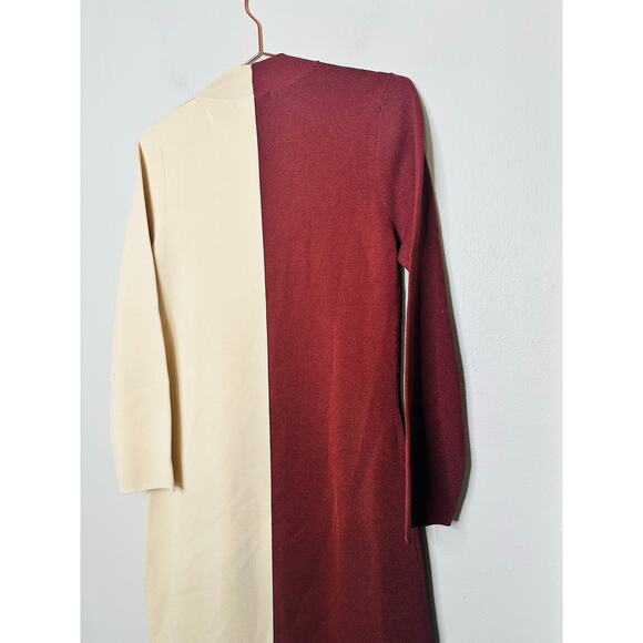 RONNY KOBO COLLECTIVE Brown White Colorblock Knit Sweater Dress Size XL - Picture 14 of 16
